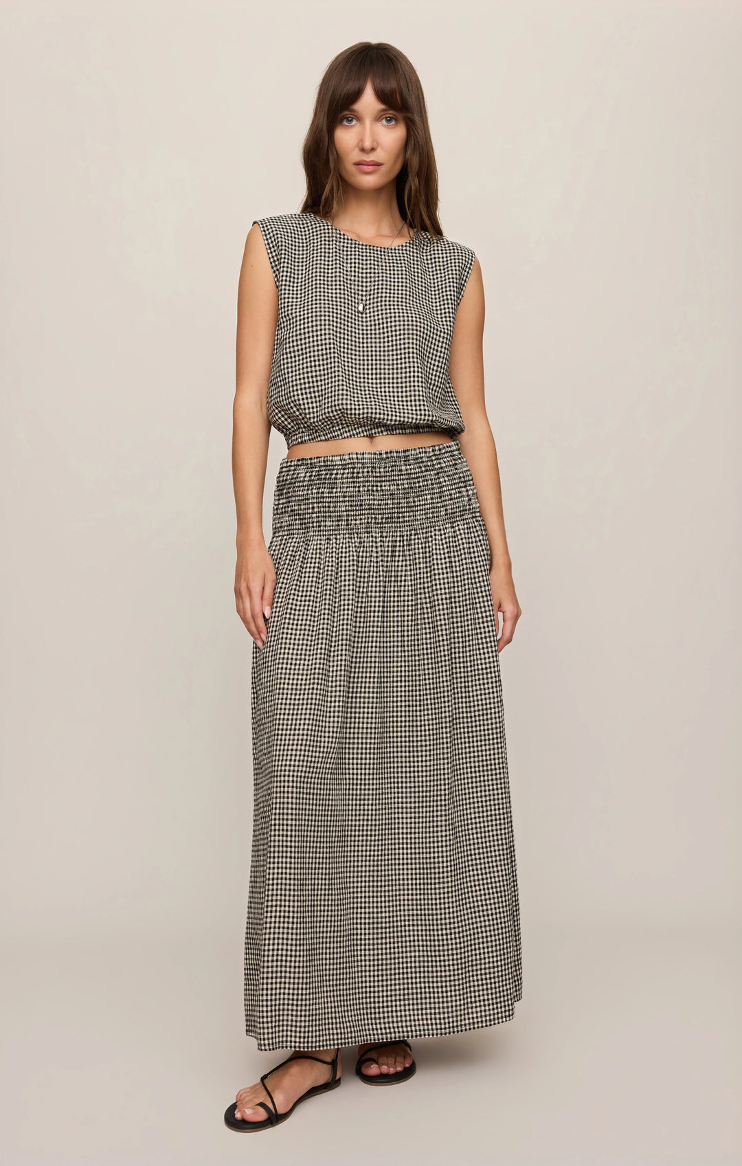 Z-Supply Women's Brooke Gingham Maxi Skirt - Black