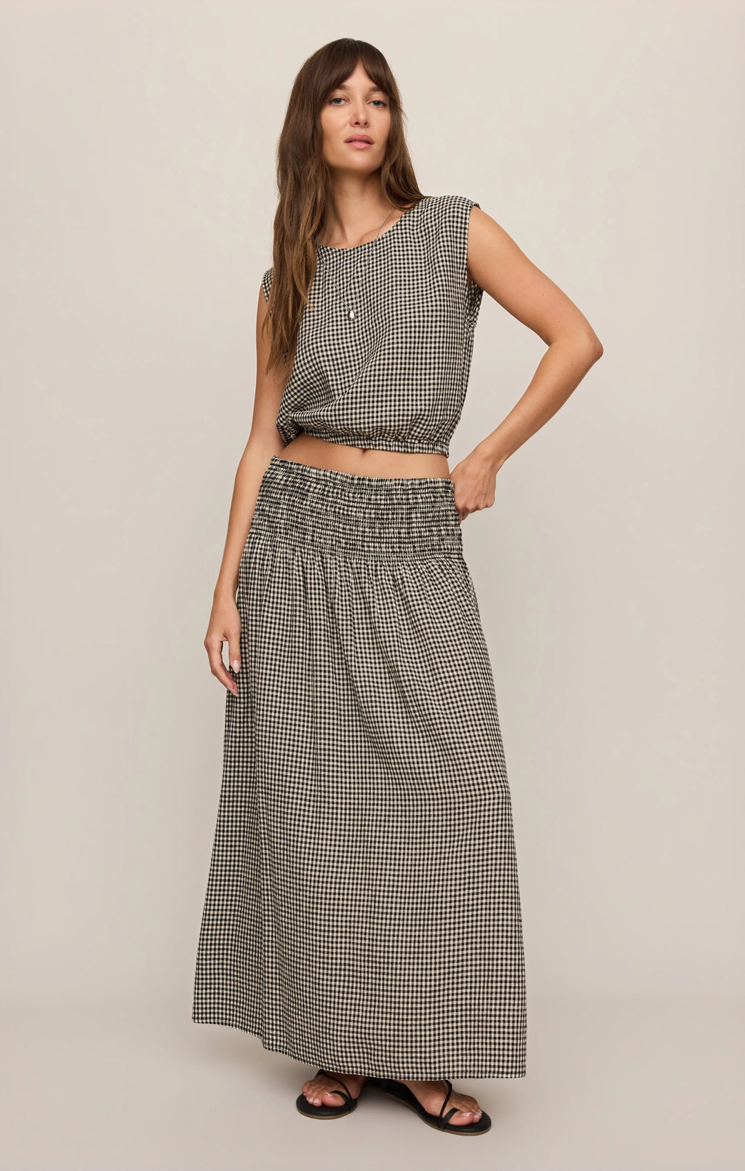Z-Supply Women's Brooke Gingham Maxi Skirt - Black