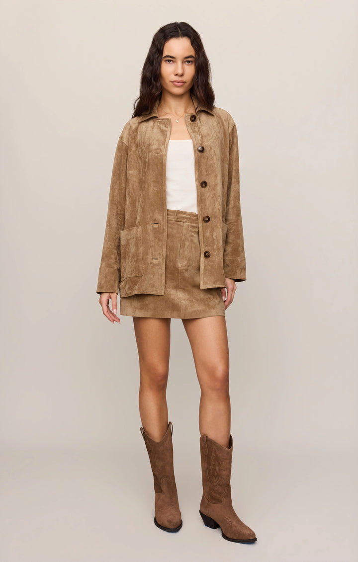 Z-Supply Women's Perri Suede Mini Skirt - Light Sand - Sun Diego Boardshop