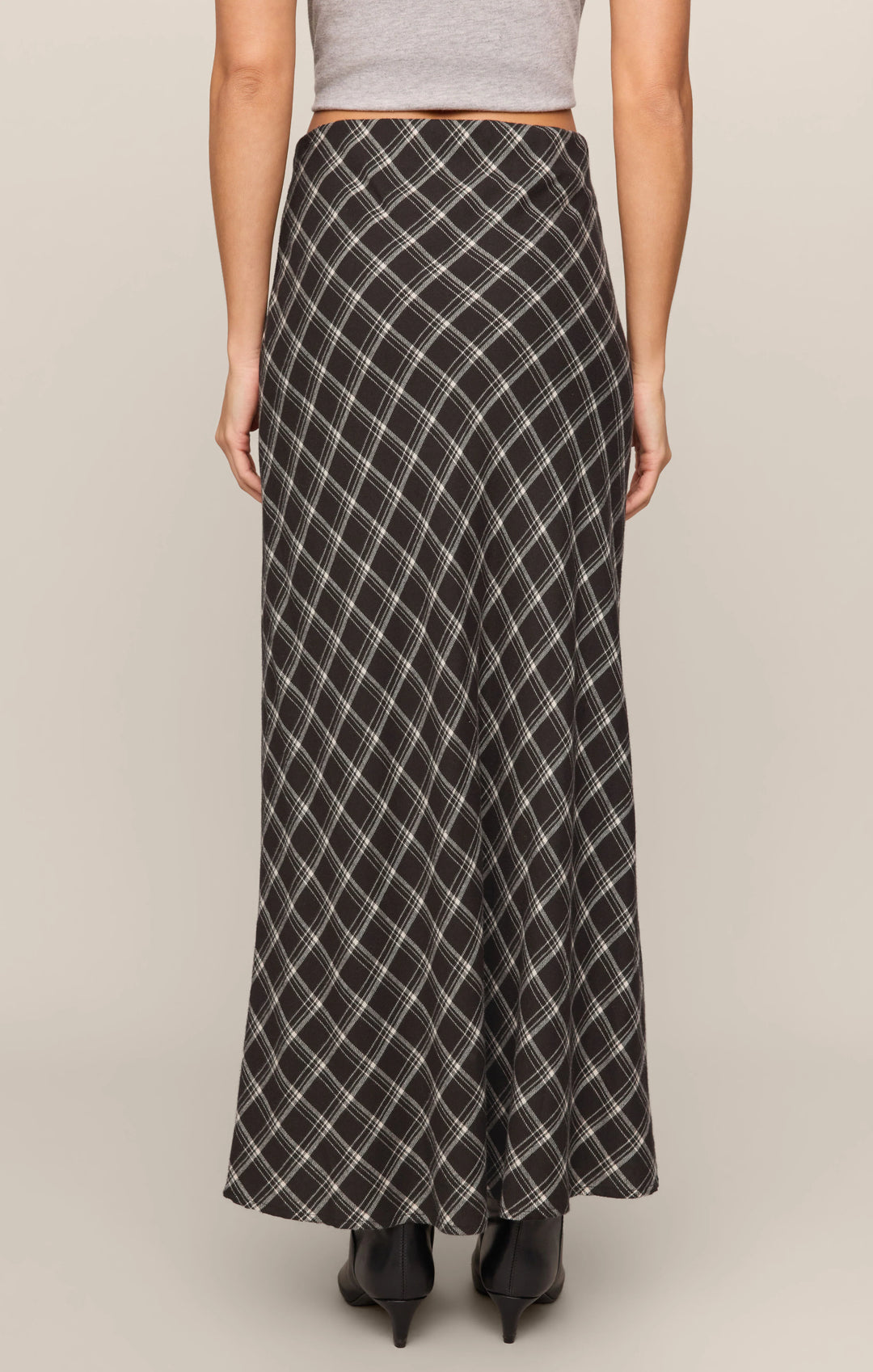Z-Supply Women's Europa Plaid Maxi Skirt - Ash Black - Sun Diego Boardshop