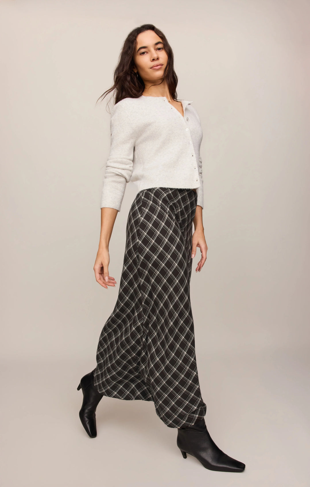 Z-Supply Women's Europa Plaid Maxi Skirt - Ash Black - Sun Diego Boardshop