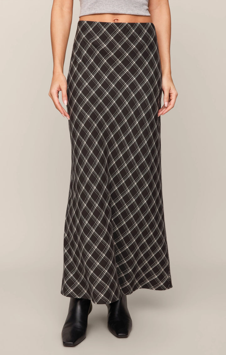 Z-Supply Women's Europa Plaid Maxi Skirt - Ash Black - Sun Diego Boardshop