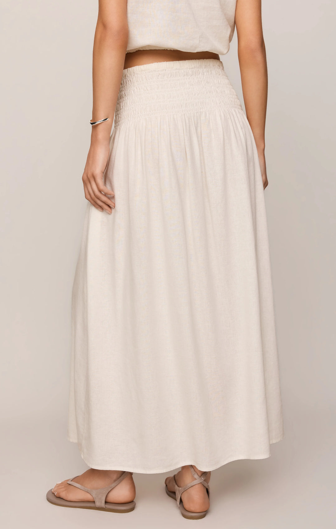 Z-Supply Women's Brooke Smocked Linen Maxi Skirt - White
