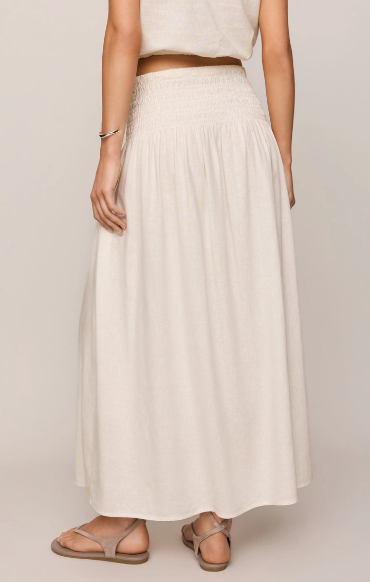 Z-Supply Women's Brooke Smocked Linen Maxi Skirt - White