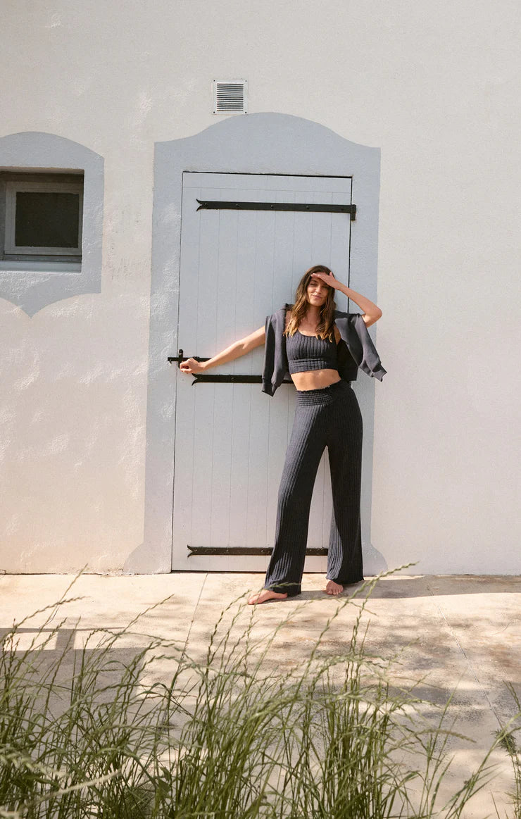 Z-Supply Dawn Smocked Rib Pant - Black Sand - Sun Diego Boardshop