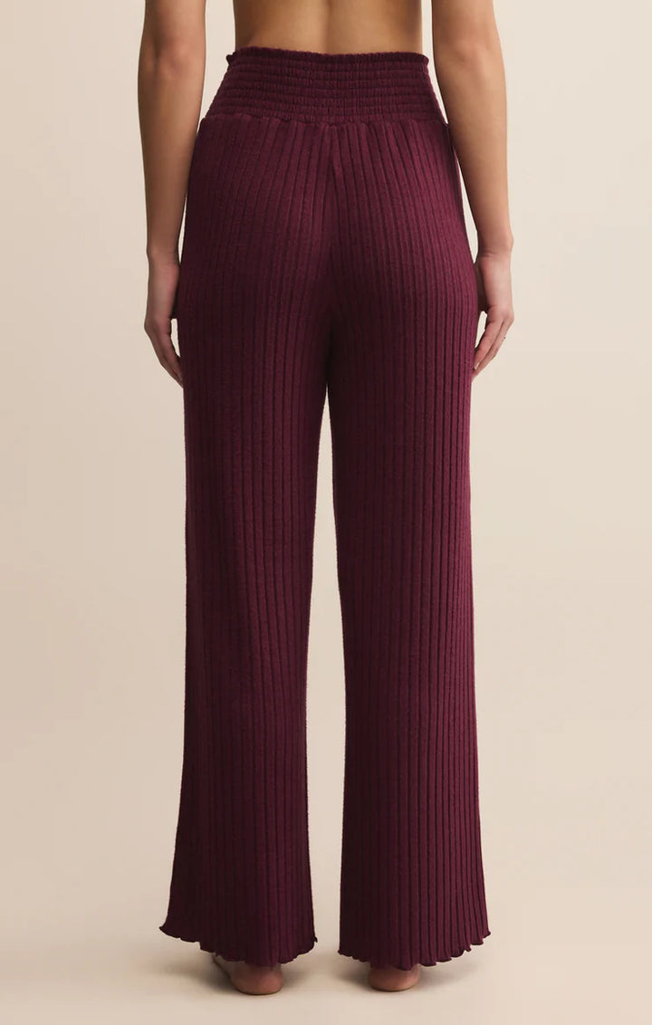 Z-Supply Dawn Smocked Rib Pant - Merlot