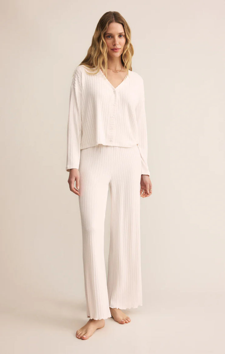 Z-Supply Dawn Smocked Rib Pant - Vanilla Ice