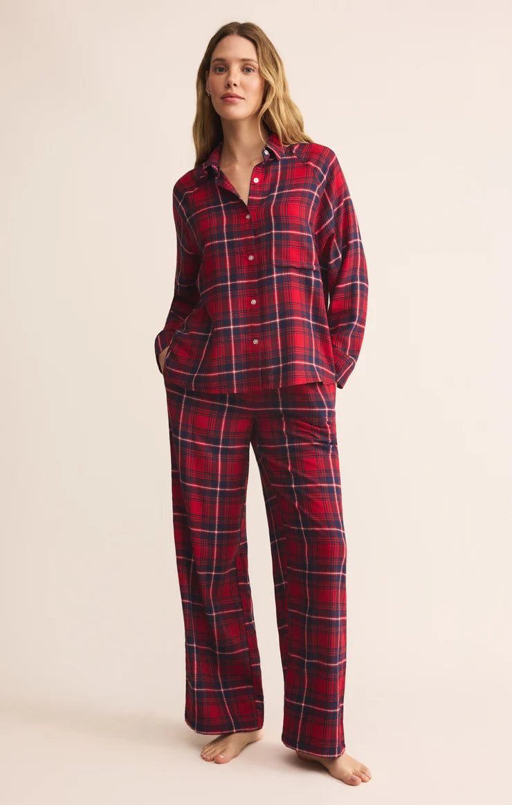 Z-Supply Hangout Plaid Pant - Haute Red - Sun Diego Boardshop