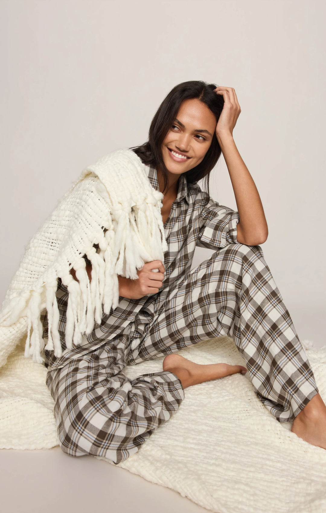 Z-Supply Women's Better Off Plaid Flannel Pant - Cocoa Bean - Sun Diego Boardshop