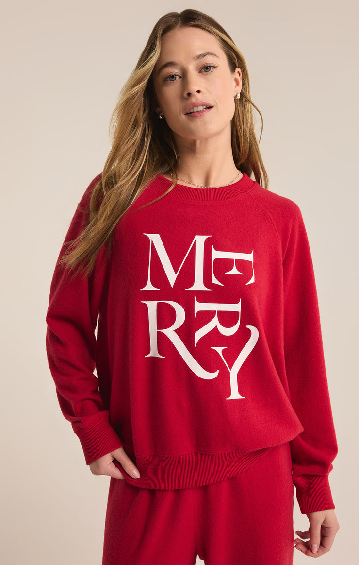 Z-Supply Merry Cozy Knit Top - HAUTE RED - Sun Diego Boardshop