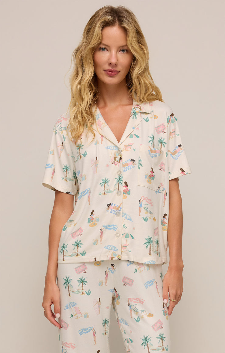 Z-Supply Beach Days Pajama Top - BONE - Sun Diego Boardshop