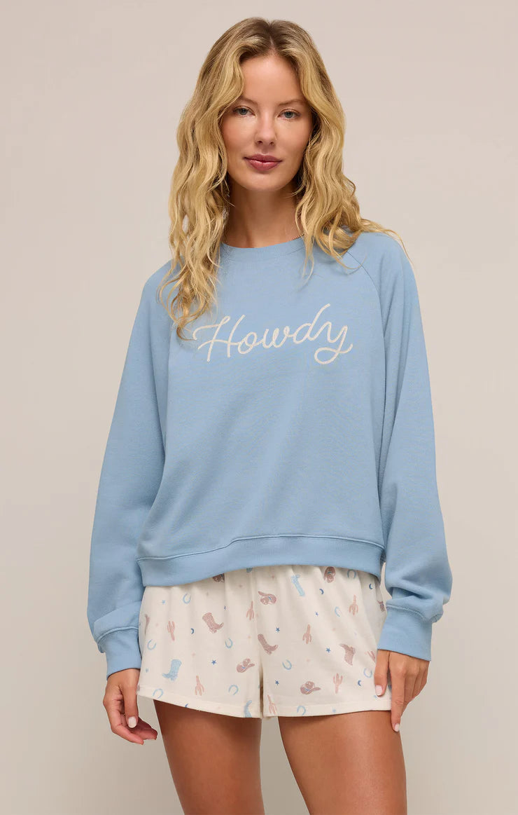 Z-Supply Howdy Sweatshirt - COASTAL BLUE - Sun Diego Boardshop