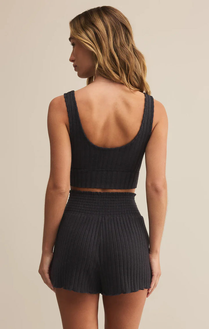 Z-Supply Zoe Silky Rib Tank Bra - Black Sand - Sun Diego Boardshop