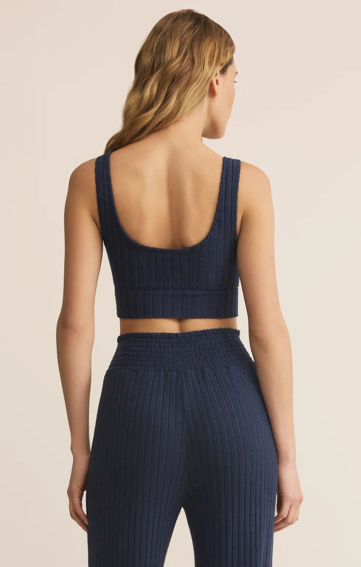 Z-Supply Zoe Silky Rib Tank Bra - Blue Sapphire - Sun Diego Boardshop