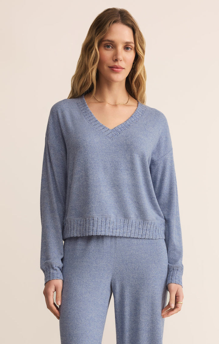 Z-Supply Courtney Long Sleeve Top - Blue Velvet - Sun Diego Boardshop
