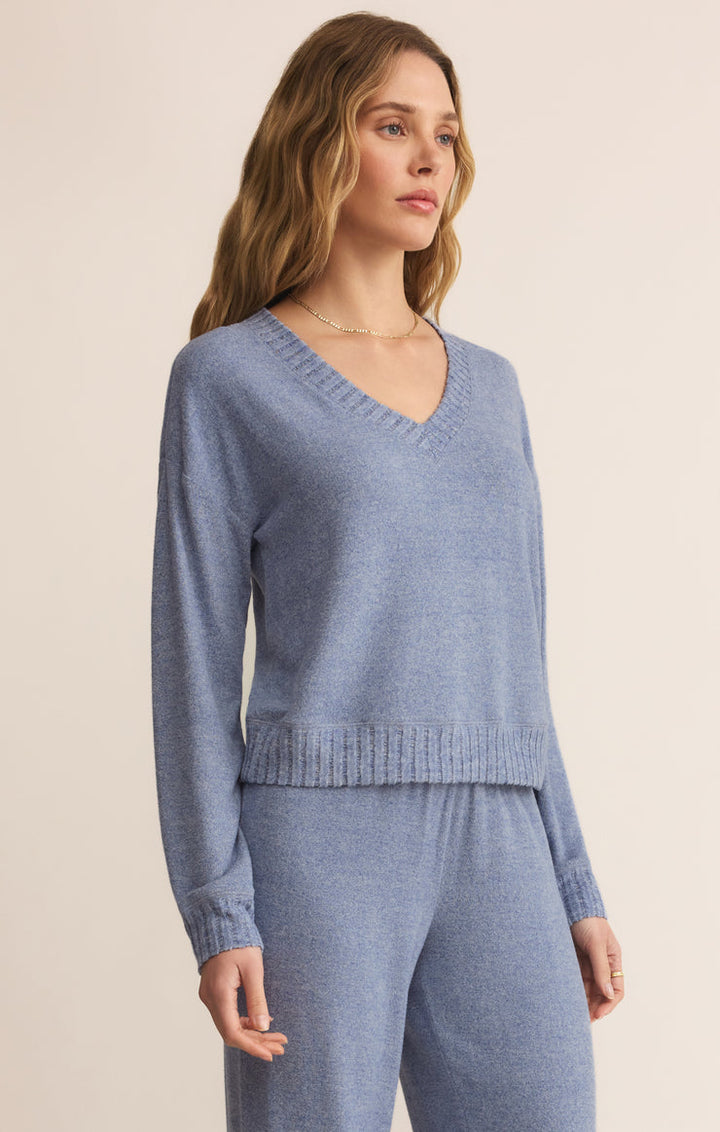 Z-Supply Courtney Long Sleeve Top - Blue Velvet - Sun Diego Boardshop