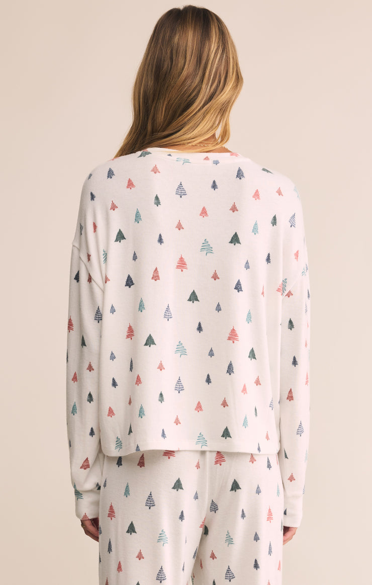 Z-Supply Alpine Tree Brushed Knit Top - White