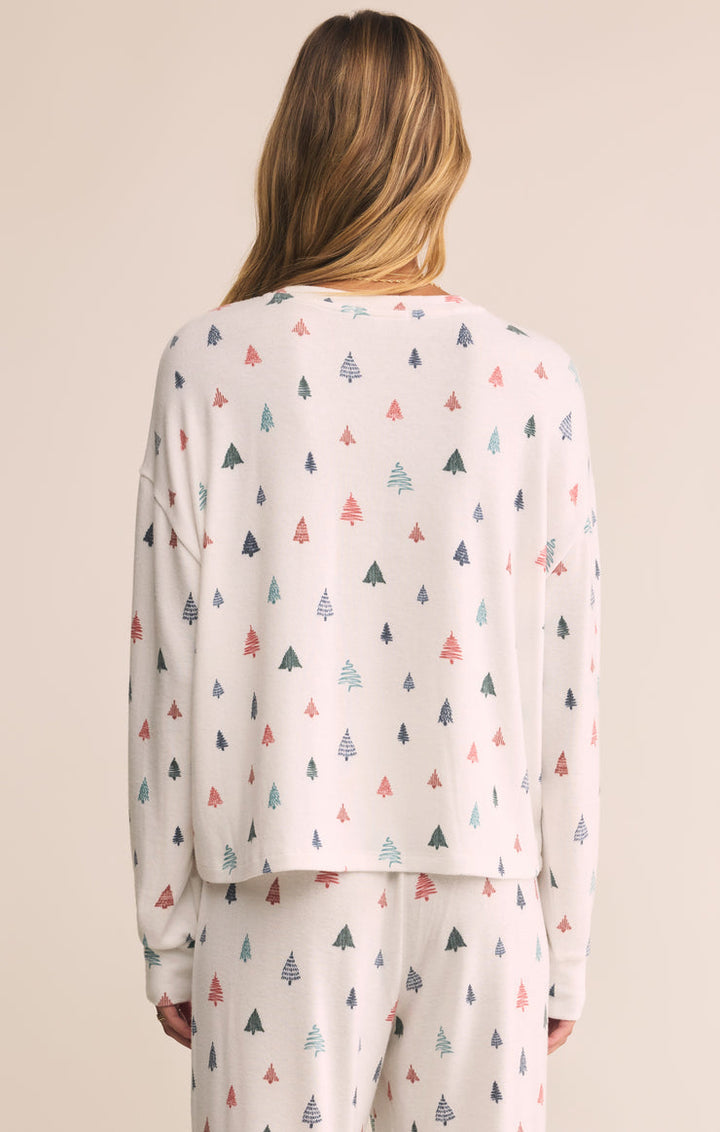 Z-Supply Alpine Tree Brushed Knit Top - White