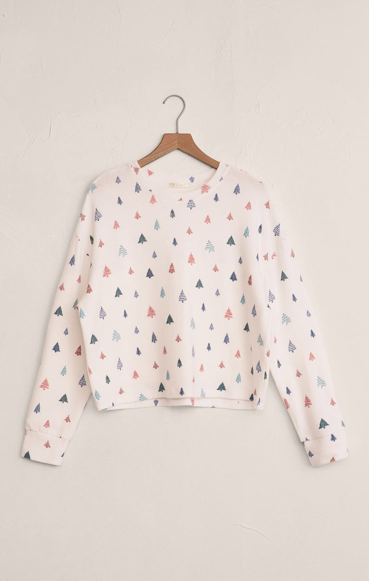 Z-Supply Alpine Tree Brushed Knit Top - White