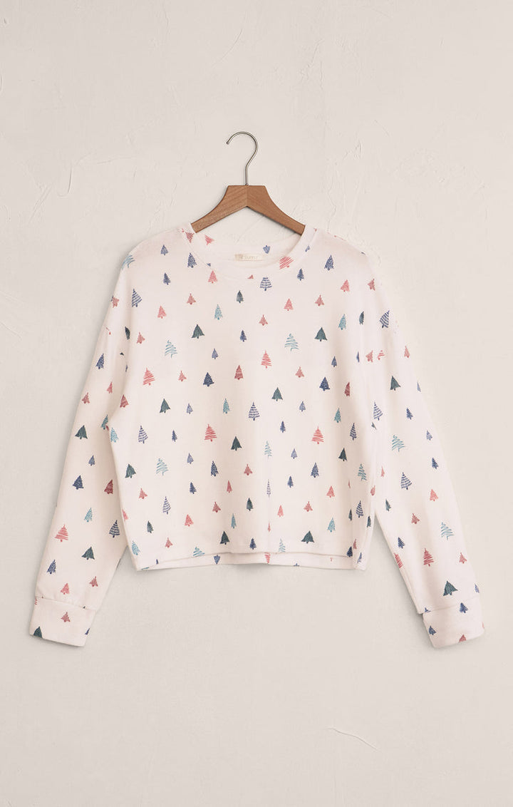 Z-Supply Alpine Tree Brushed Knit Top - White