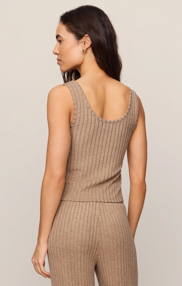 Z-Supply Women's Double Scoop Silky Rib Tank - Light Toffee