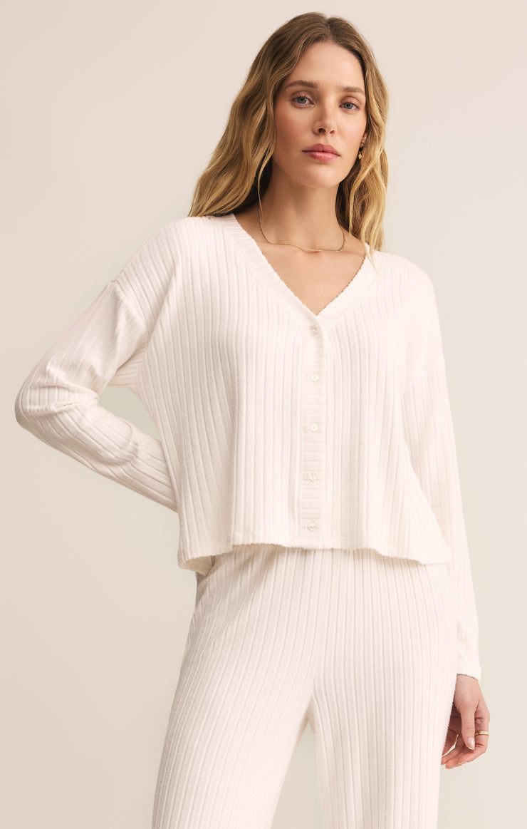 Z-Supply Mara Silky Rib Cardigan - Vanilla Ice - Sun Diego Boardshop