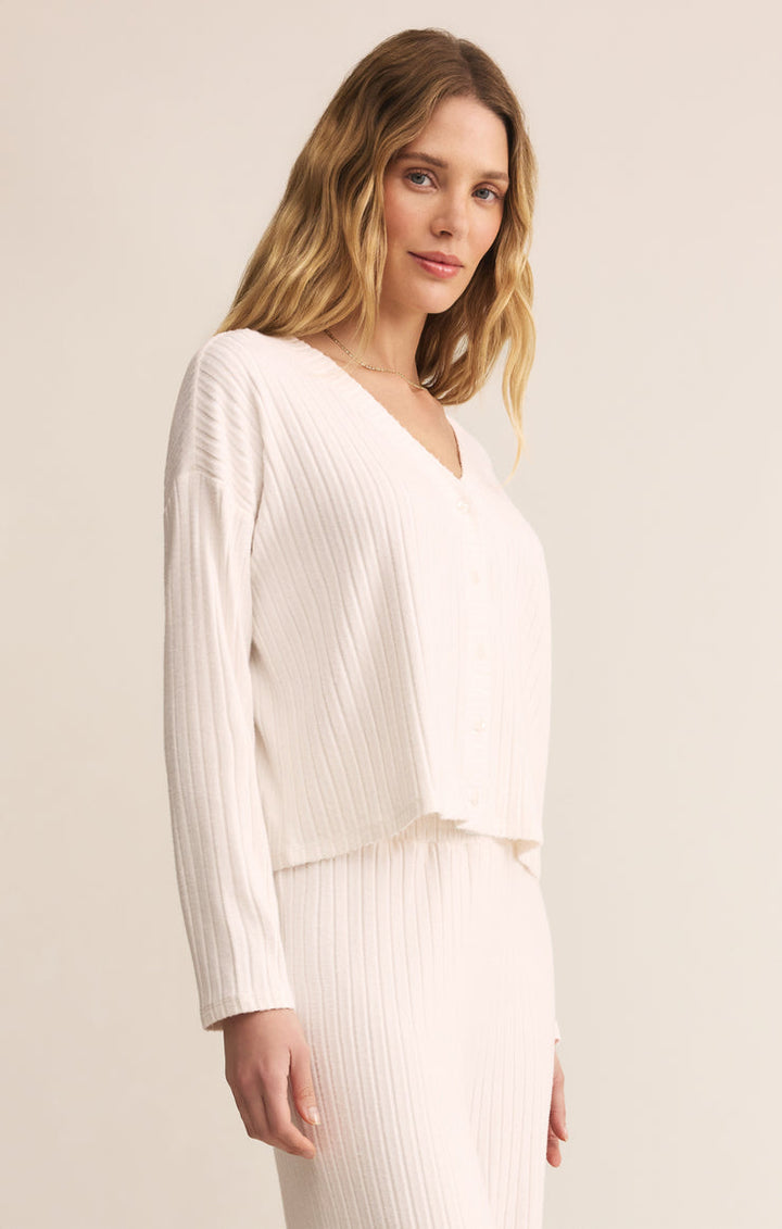 Z-Supply Mara Silky Rib Cardigan - Vanilla Ice - Sun Diego Boardshop