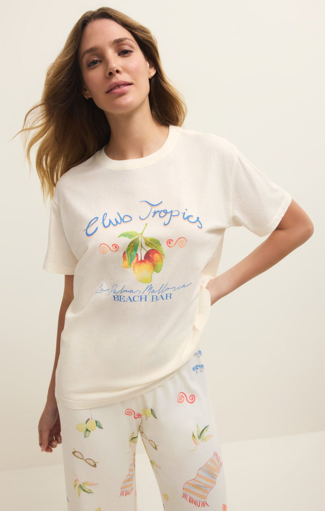 Z-Supply Women's Club Tropics Tee - Vanilla Ice - Sun Diego Boardshop