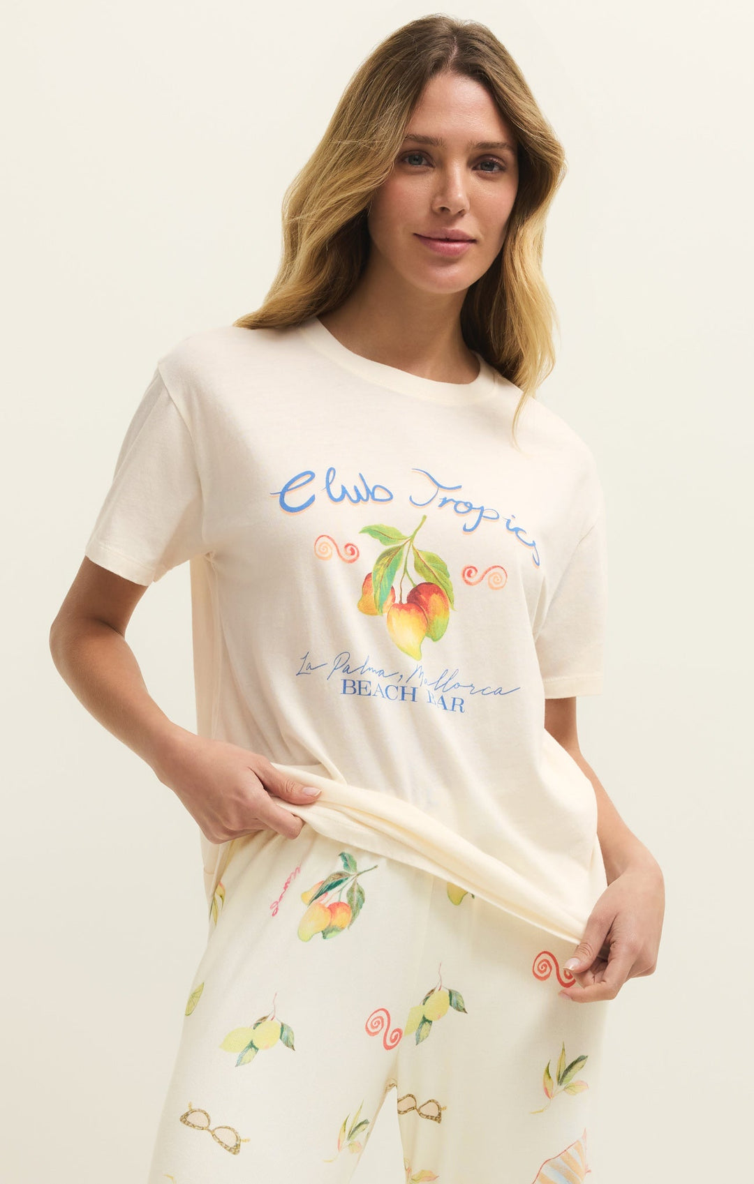 Z-Supply Women's Club Tropics Tee - Vanilla Ice - Sun Diego Boardshop