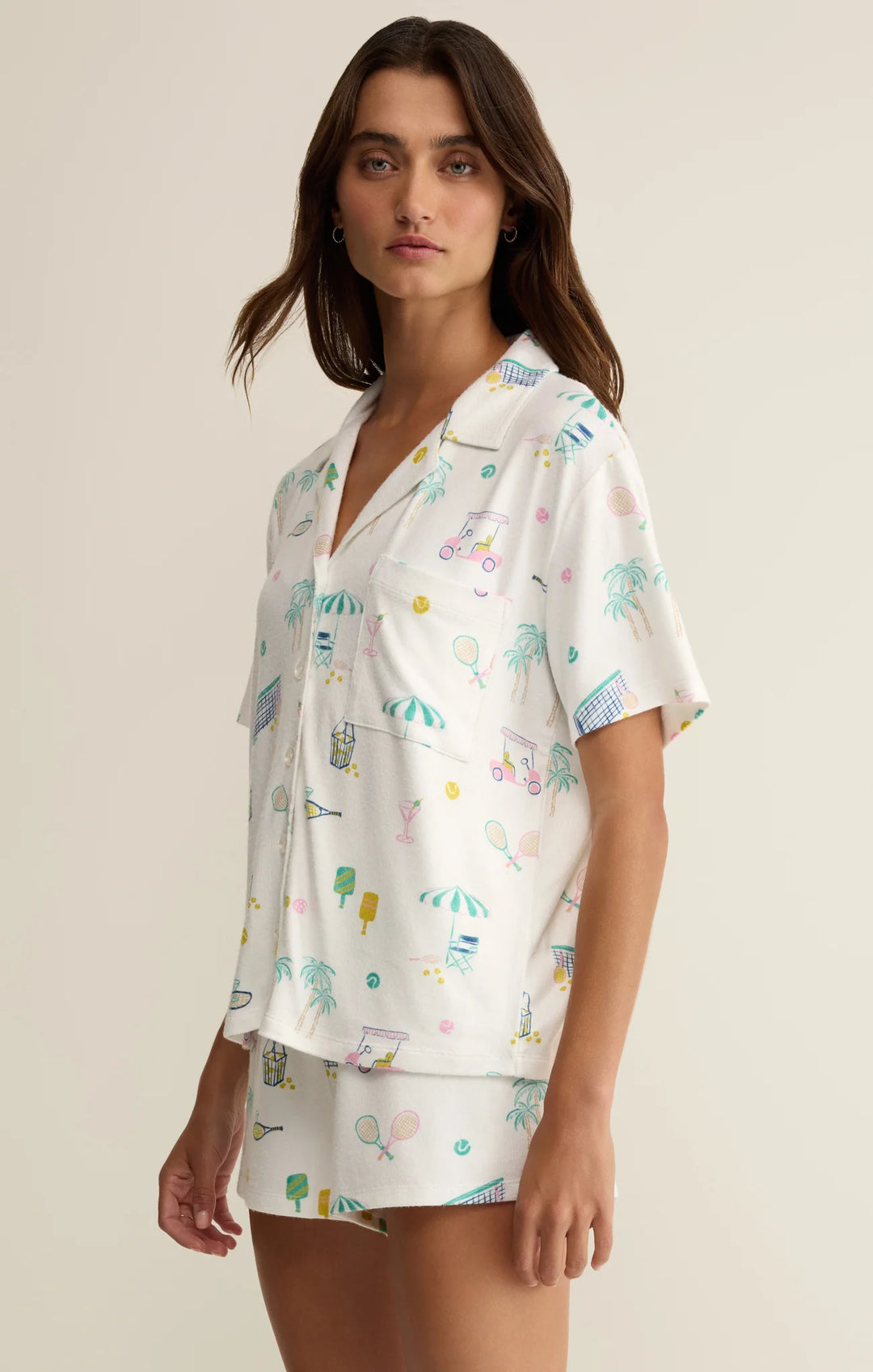 Z Supply Women's Court Sports PJ Top - White - Sun Diego Boardshop