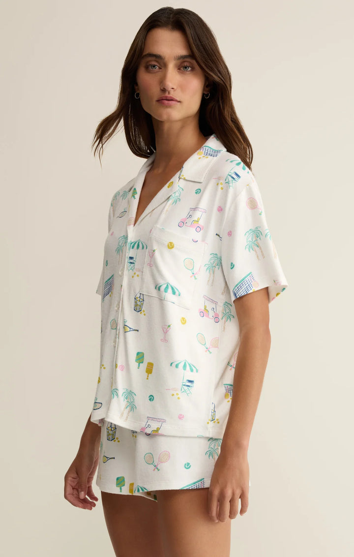 Z Supply Women's Court Sports PJ Top - White - Sun Diego Boardshop
