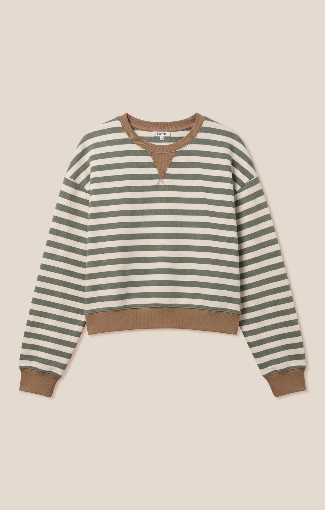 Z-Supply Women's Low Key Stripe Sweatshirt - Monstera - Sun Diego Boardshop