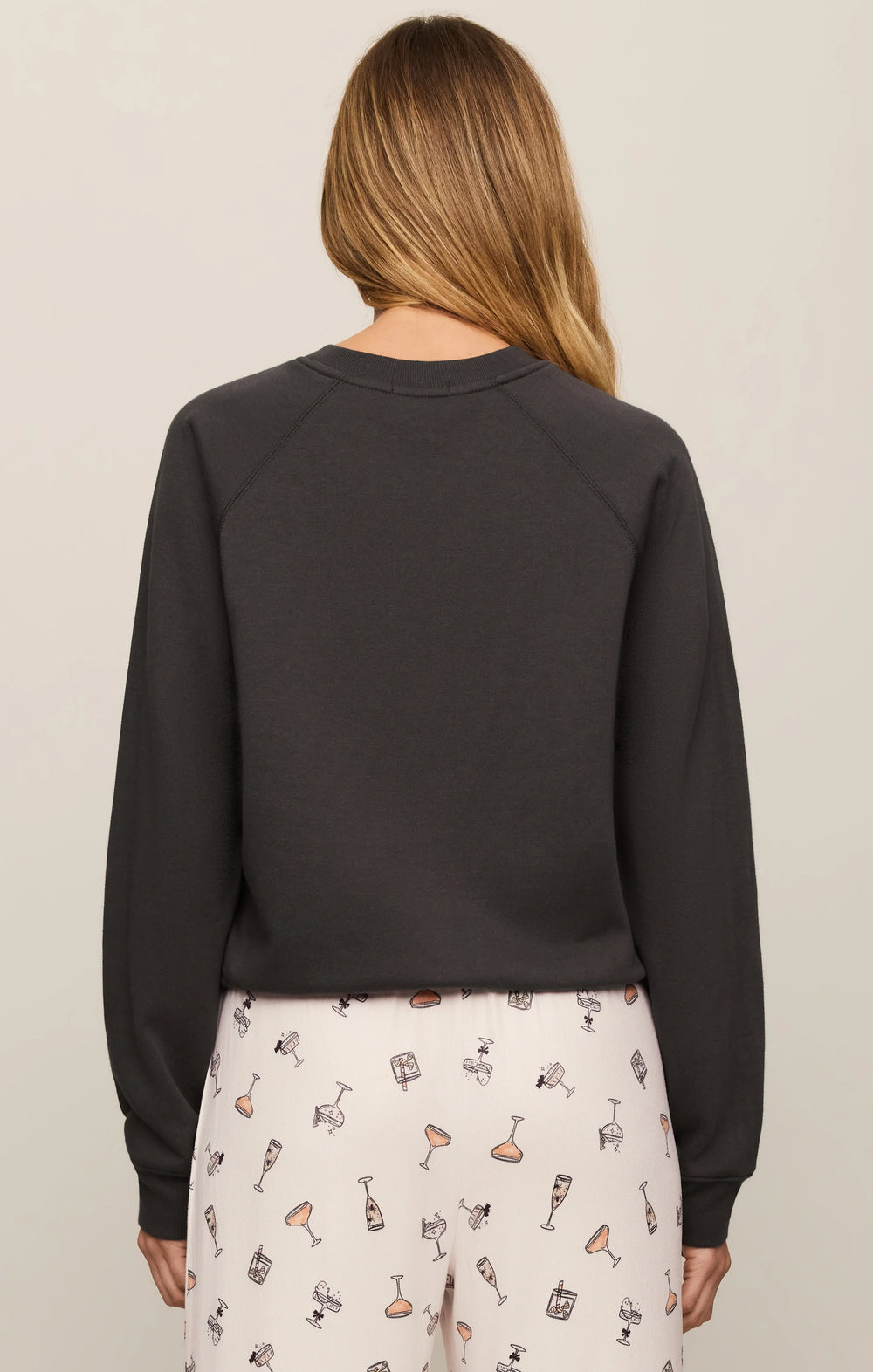 Z-Supply Women's Booze Graphic Sweatshirt - Ash Black - Sun Diego Boardshop
