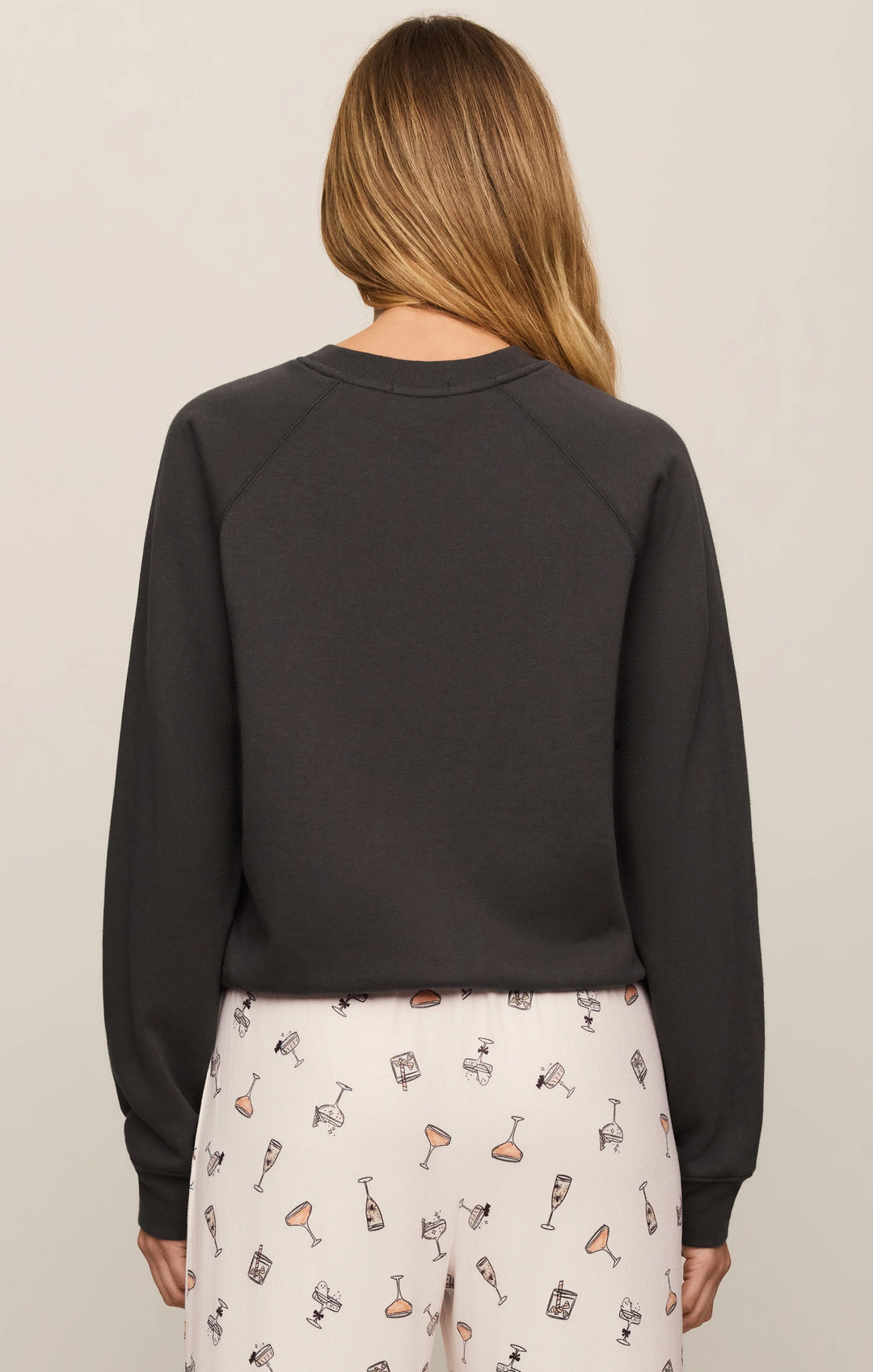 Z-Supply Women's Booze Graphic Sweatshirt - Ash Black - Sun Diego Boardshop
