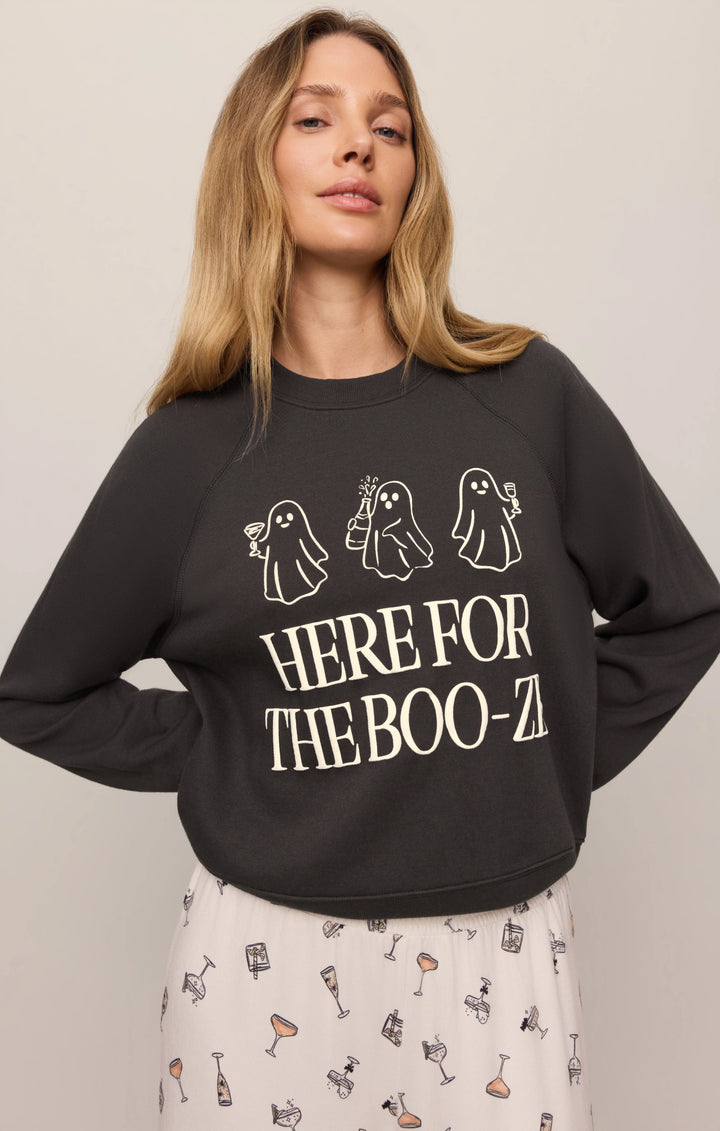 Z-Supply Women's Booze Graphic Sweatshirt - Ash Black - Sun Diego Boardshop