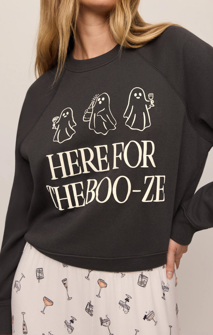 Z-Supply Women's Booze Graphic Sweatshirt - Ash Black - Sun Diego Boardshop