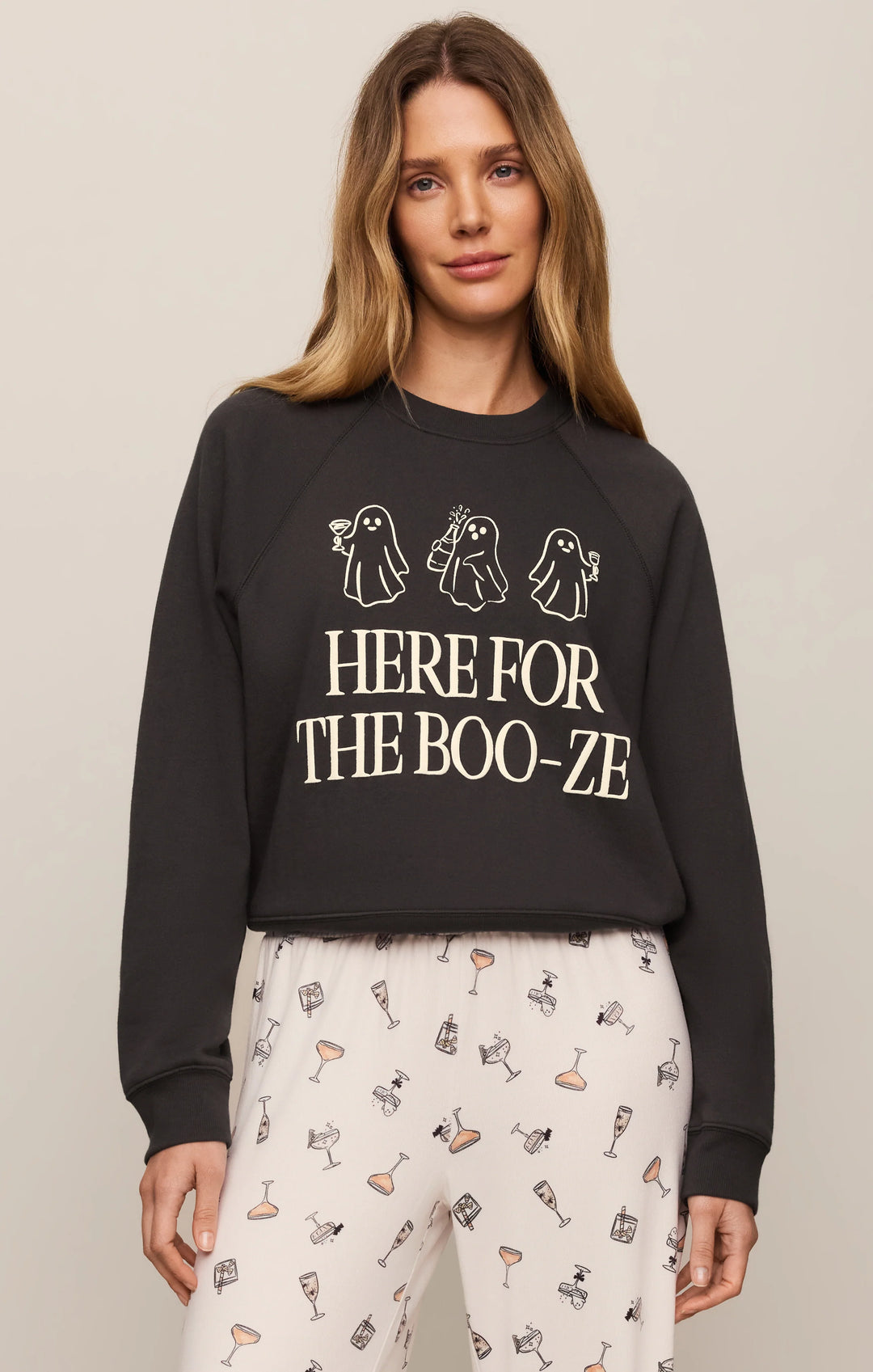 Z-Supply Women's Booze Graphic Sweatshirt - Ash Black - Sun Diego Boardshop