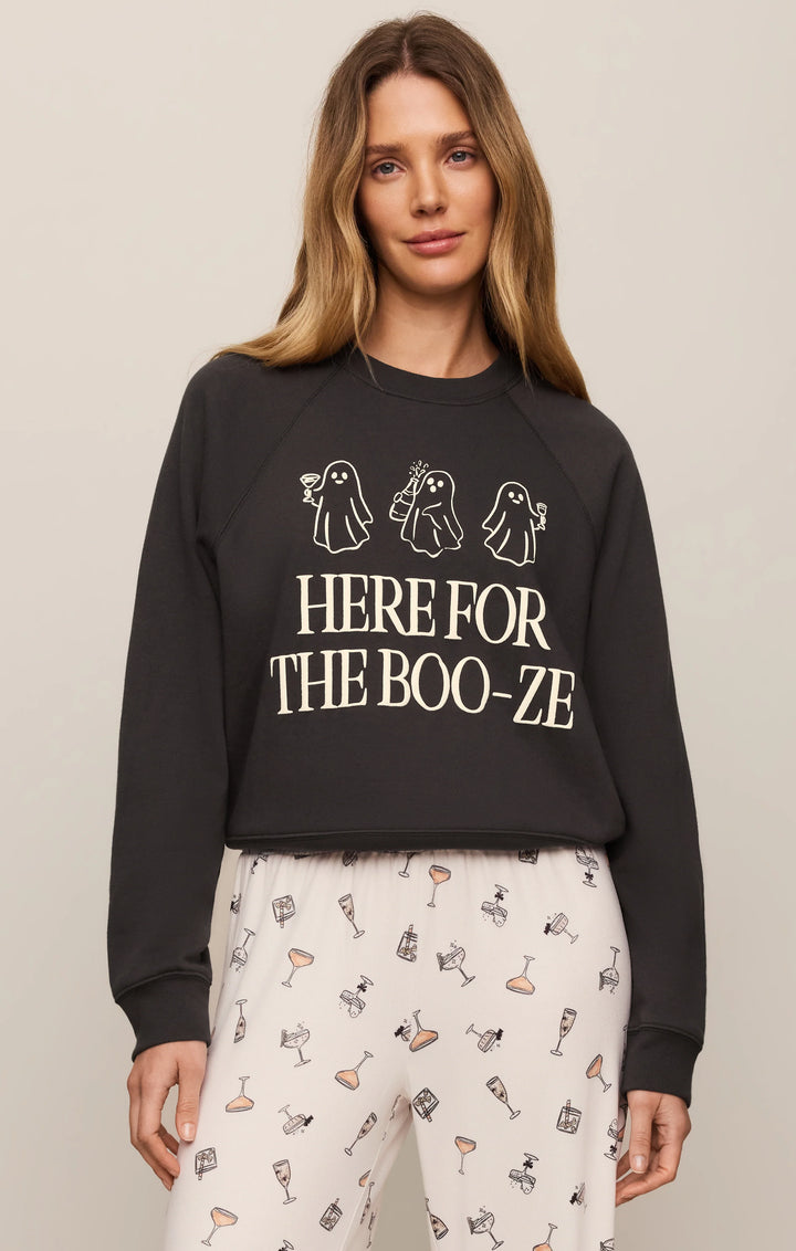 Z-Supply Women's Booze Graphic Sweatshirt - Ash Black - Sun Diego Boardshop