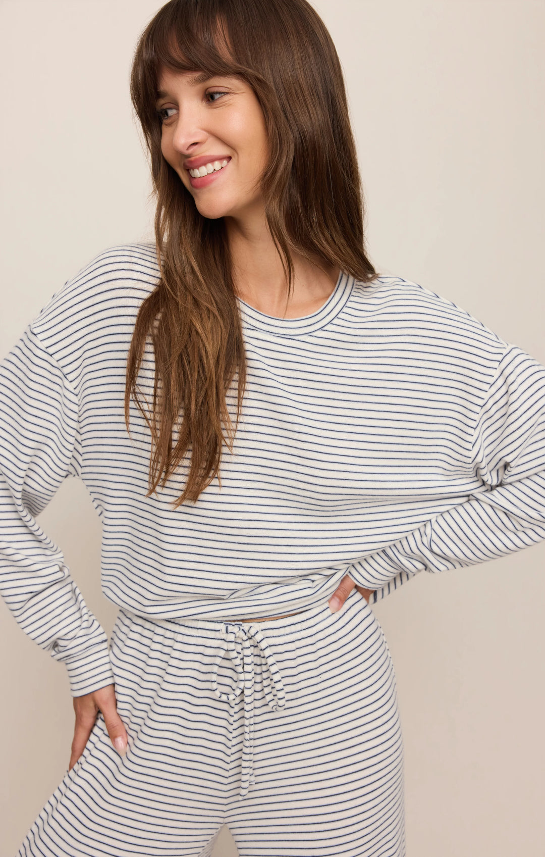 Z-Supply Women's Classic Stripe Long Sleeve Top - Eclipse - Sun Diego Boardshop