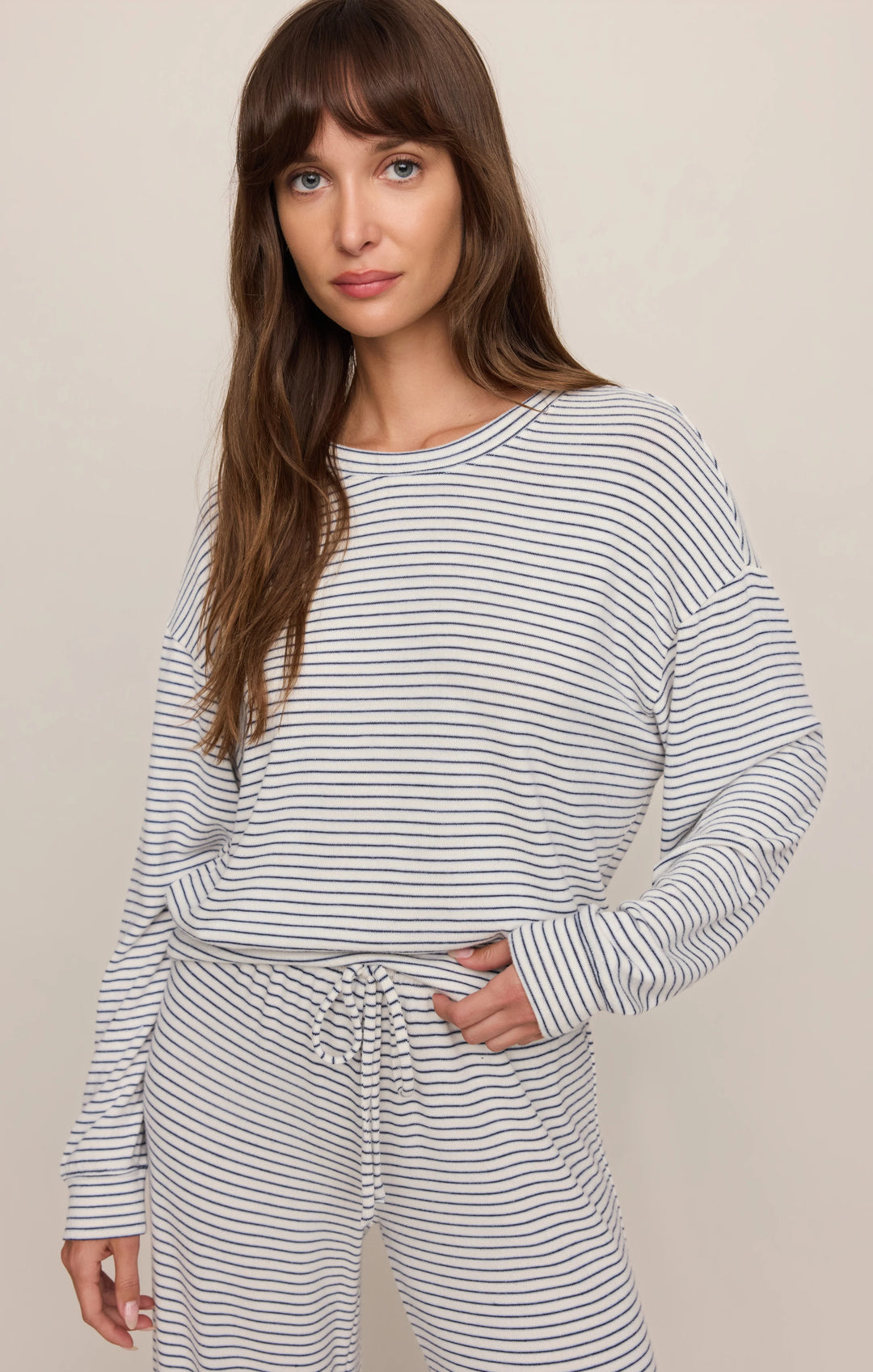 Z-Supply Women's Classic Stripe Long Sleeve Top - Eclipse - Sun Diego Boardshop