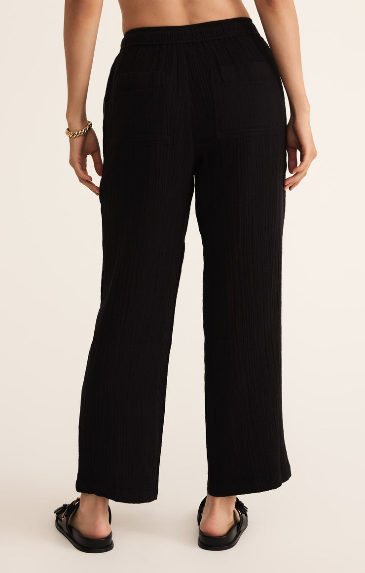 Z-Supply Plaza Airy Gauze Ankle Pant - Black - Sun Diego Boardshop