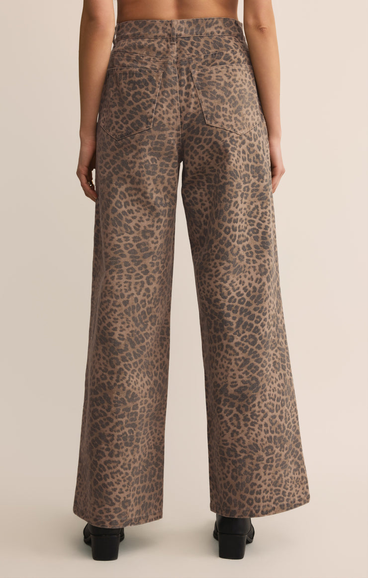 Z-Supply Marli Denim Leopard Pant - Desert Tan