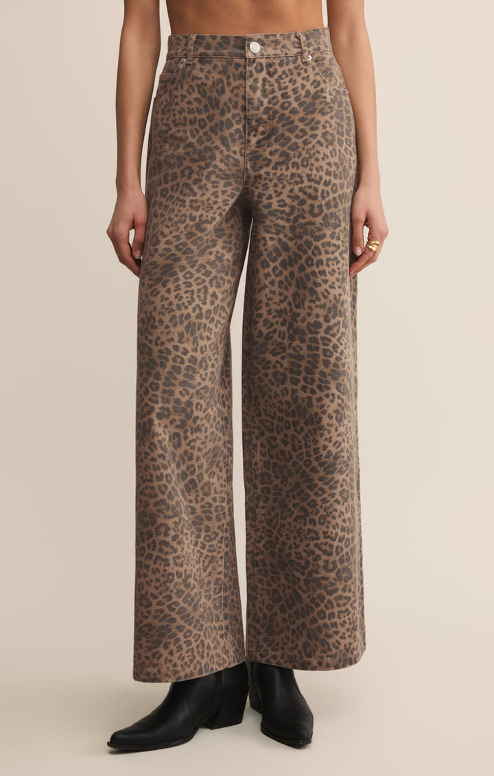 Z-Supply Marli Denim Leopard Pant - Desert Tan