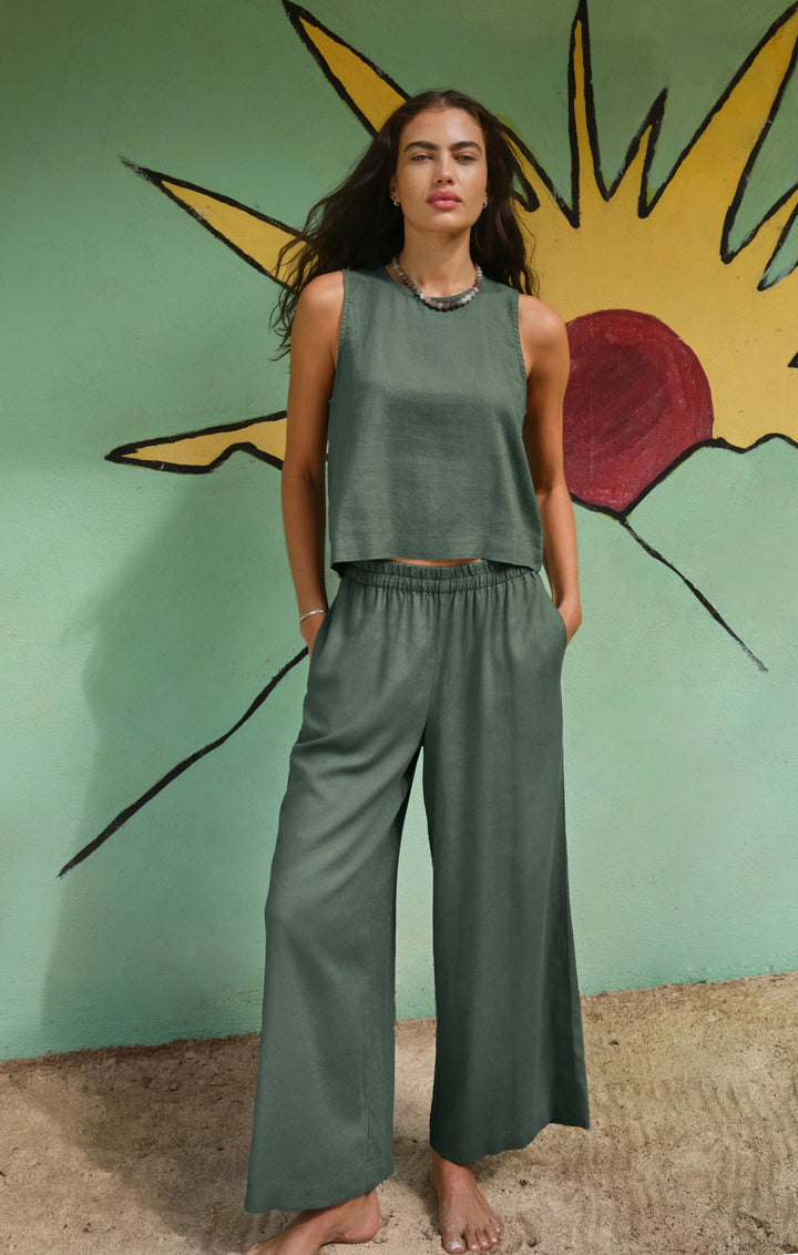 Z-Supply Women's Scout Linen Pant - Evergreen