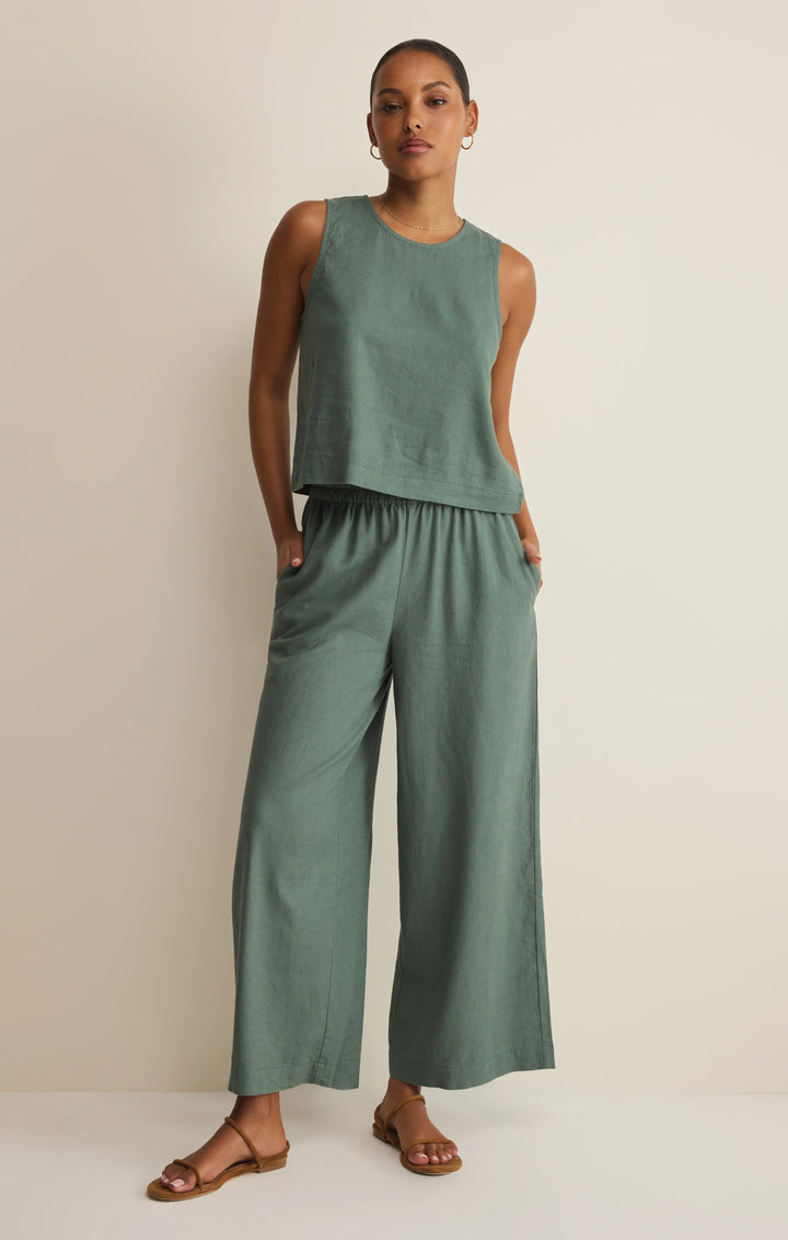 Z-Supply Women's Scout Linen Pant - Evergreen