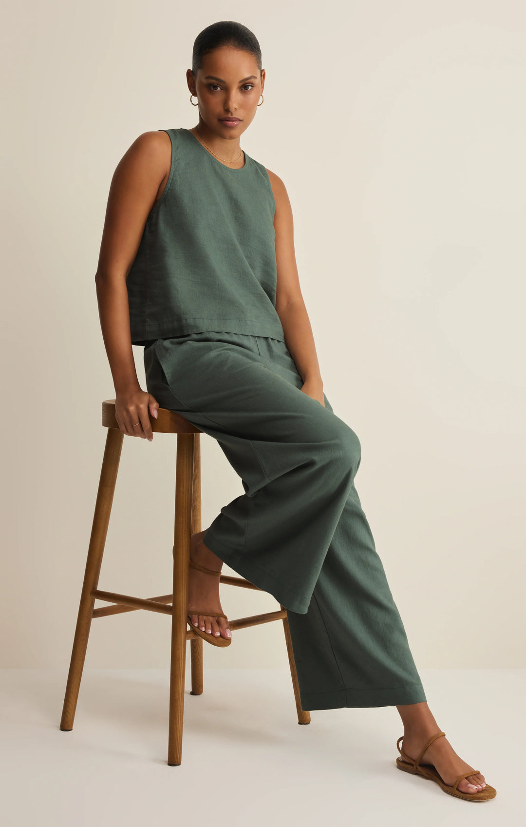 Z-Supply Women's Scout Linen Pant - Everglade