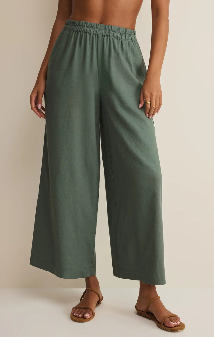 Z-Supply Women's Scout Linen Pant - Evergreen