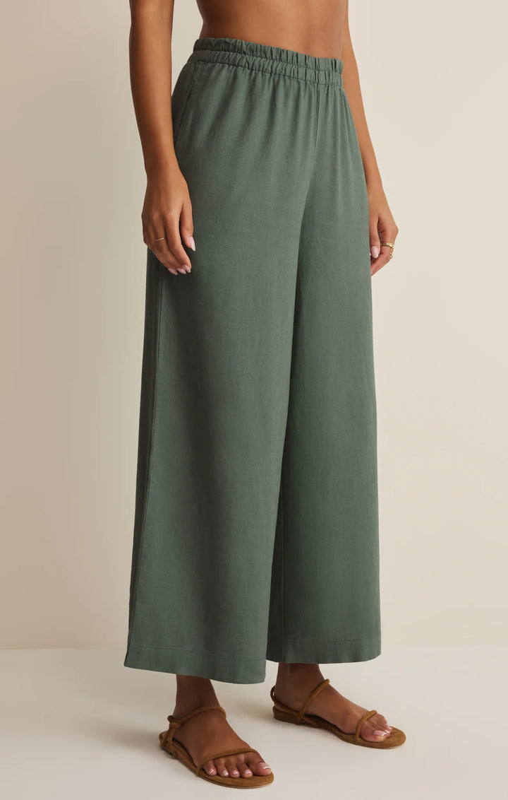 Z-Supply Women's Scout Linen Pant - Evergreen