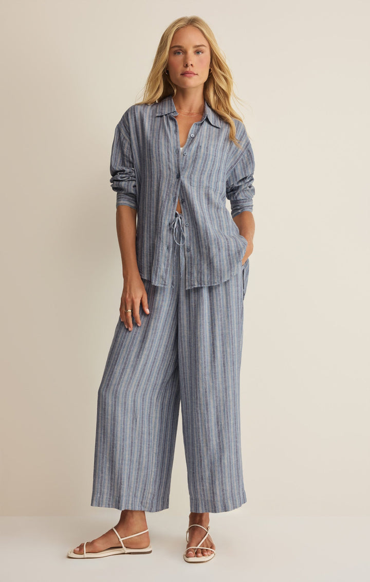 Z-Supply Women's The Perfect Striped Pant - Indigo - Sun Diego Boardshop