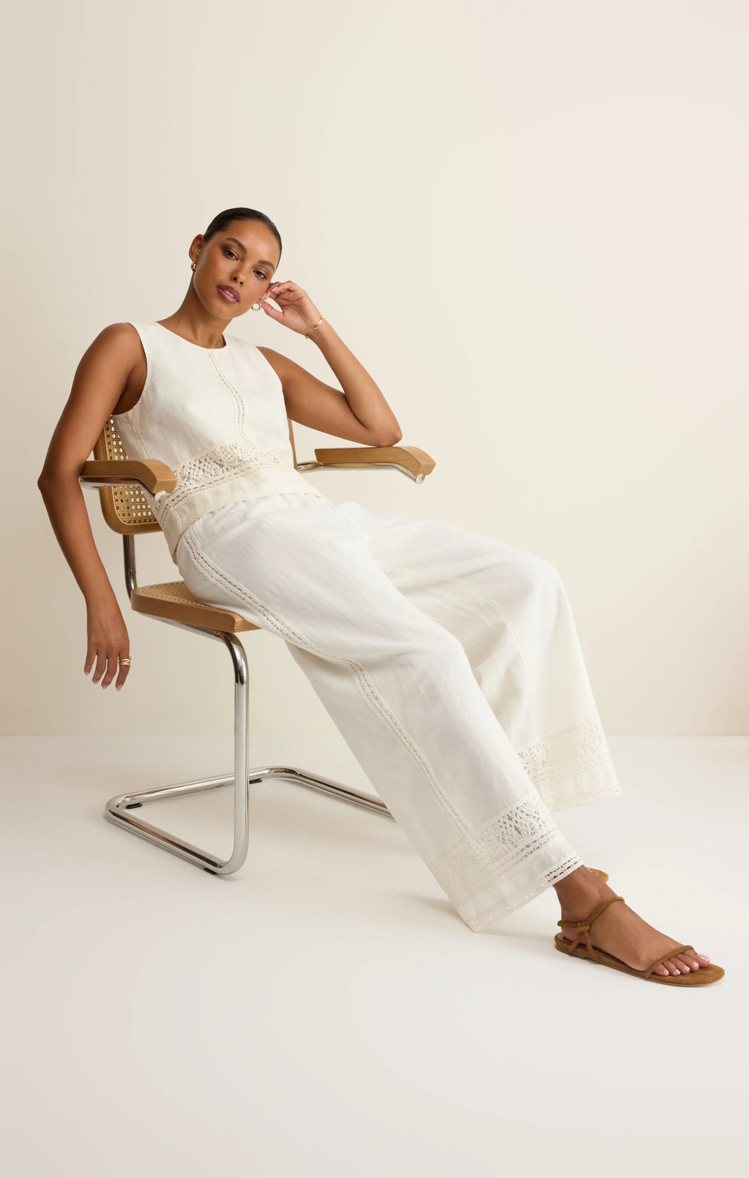Z-Supply Women's Scout Embroidered Pant - White